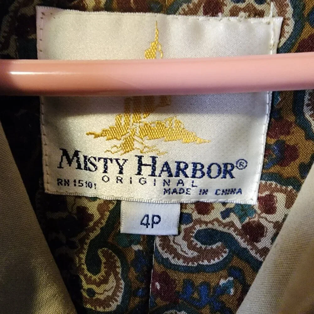 Women's Size 4P Misty Harbor Tan Trench Coat W/ Removable Liner - Picture 8 of 11